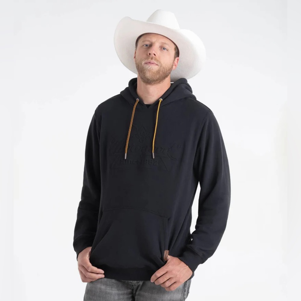 Thorogood Heavyweight Brushed Embossed Logo Hoodie in Black size Medium